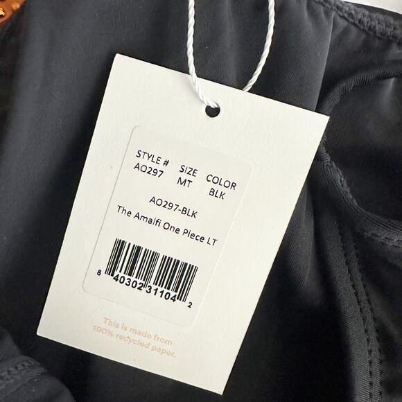 Andie The Amalfi Long Torso One-Piece Swimsuit Size Medium Black - Picture 4 of 8